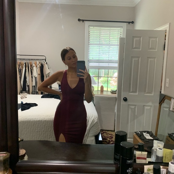 Lulus burgundy bodycon dress - Picture 5 of 6